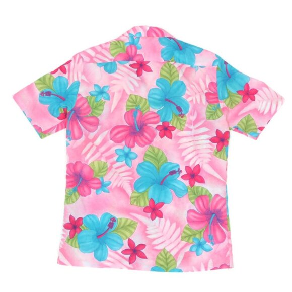 Vtg 70s POMARE Aloha Bright Floral Button Spread Collar Hawaiian shirt sz M /641 - Picture 3 of 5